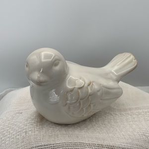 White ceramic bird decor